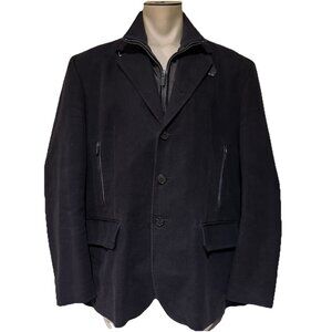 Cole Haan Men's Heavy Cotton Layered Car Coat Size XXL Espresso Brown